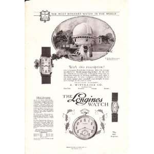 1925 Ad Wittnauer Co New York Longines Watch Original Vintage Print Ad