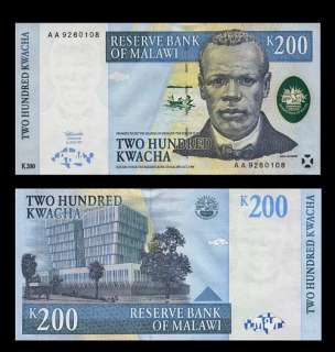 200 KWACHA Banknote MALAWI 1997   John Chilembwe   UNC  