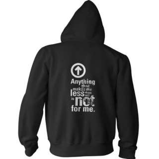  ABOVE THE INFLUENCE QUOTE BACK sober pullover BW HOODIE 