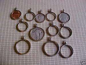 COIN BEZELS,12 NICKEL PLATED, 1   5   10 & 25 CENT SZ.  
