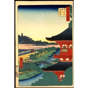  Japanese Print Zojoji to akabane. TITLE TRANSLATION Zojoji pagoda 