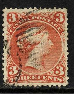 CANADA 25b VF Used 68 3c Large Queen thin paper $60.00  