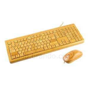  Wired Bamboo Keyboard with Mouse