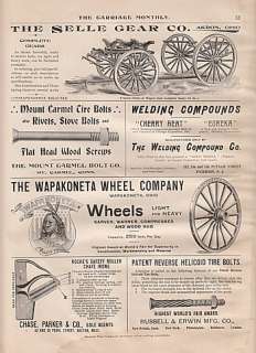 1899 Wapakoneta Wheel Co Wapakoneta OH Ad Carriage Wheels Light 