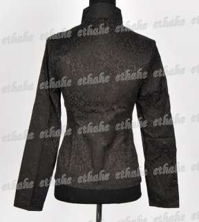 Traditional Peony Top Jacket Blazer Black S/Sz.6 63EL  