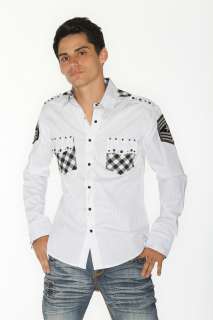 Mission Clothing Airforce Shield Western White Striped  