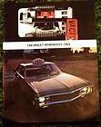 1969 Chevrolet Camaro SS Sales Brochure 69  