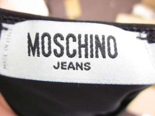 MOSCHINO JEANS Black Beaded Detail Halter Top Shirt 8  