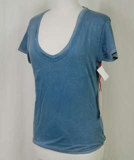 2B REAL NEW DISTRESSED V NECK PRE WASH COTTON TEE  