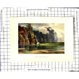   C1850 C1930 Colour Print Minaun Cliffs Achill Island