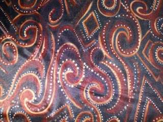 POLY SPANDEX 4 WAY STRETCH 2 YARDS GORGEOUS BROWNS PAISLEY DESIGN 