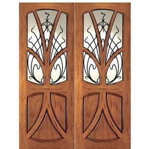 AN 2007 2 72x96 (6 0x8 0) Double Entry Doors Solid Mahogany Door 