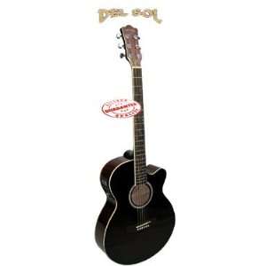Del Sol Acoustic Electric Wine Red Guitar with Onboard Tuner AE200CE 