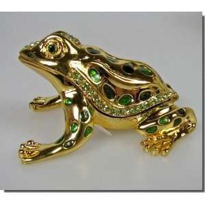  Glod Frog Jeweled Trinket Box J1F49