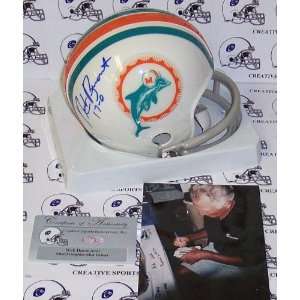  Nick Buoniconti Hand Signed Dolphins 2 Bar Mini Helmet 