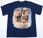 Mossy Oak Navy Blue T Shirt Deer Antlers Logo 1986 New NWT