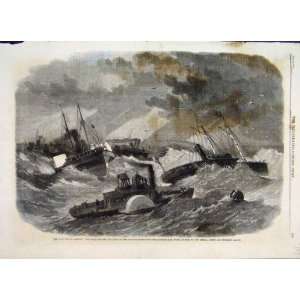   1862 Civil War America Ships Burnside Hatteras Sketch