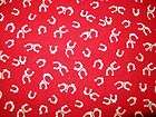 RED HORSESHOE 100% Cotton Fitted Crib Sheet   Western N
