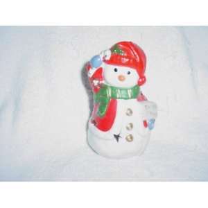  Snowman in Santa Suit Candle Holder 