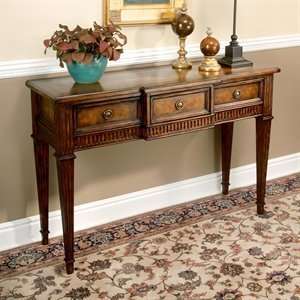   Console Table with Leather Panel Drawers Furniture & Decor