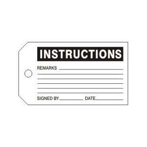  INSTRUCTIONS Tags RV Plastic (5 7/8 x 3 3/8)   1 Pack of 