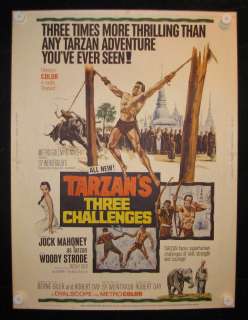 Tarzans Three Challenges Original Movie Theater Poster 30 X 40 63/222 