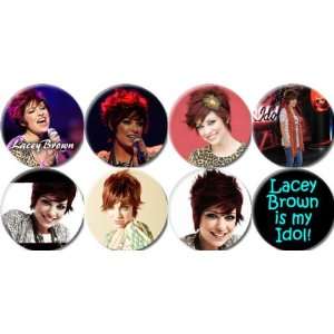  Set of 8 LACEY BROWN Pinback Buttons 1.25 Pins / Badges 
