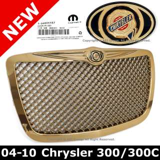 Chrysler 300 / 300C 05 10 Gold Mesh Front Hood Grille Grill + OEM 