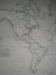 1845 Johnston Map of the World on Mercators Projection  