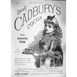  1889 ADVERTISEMENT CADBURYS COCOA DRINKING CHOCOLATE