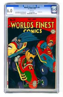 Worlds Finest Comics #34 CGC 6.0 white Golden Age Superman Batman 