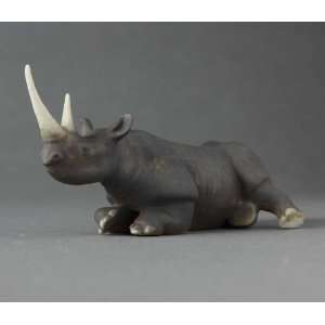 Miniature Porcelain Animals Rhino Reclining #118