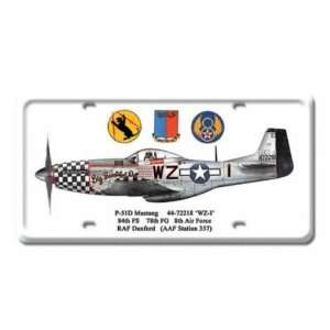  P 51D Mustang Plane Air Force Jet Metal License Plate Sign 