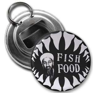  Osama Bin Laden DEAD FISH FOOD 2.25 inch Button Style 