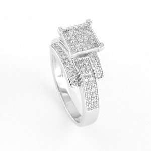 Sterling Silver High Quality Micro Pave Set Cubic Zirconia Ring size 8 