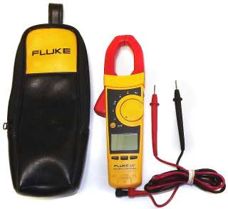 Fluke 337 AC/DC TRUE RMS Clamp Meter Test Leads Carry Case 600V 1000A 