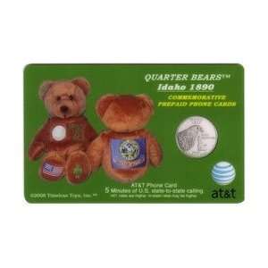   Card 5m Idaho (#43) Quarter Bear Pictures Bean Bag Toy, Coin, Flag