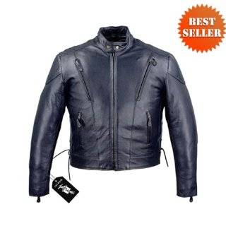   Jackets   Tall Size Mens Vented Leather Motorcycle Jackets MJ470 Tall