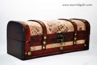 in 1 Set Wooden Treasure Chest Storage Box / Trunk  