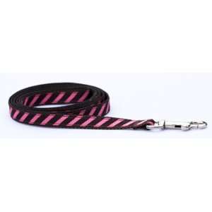  XSmall Rose/Brown Stripe Dog Leash 1/2 wide, 4ft length 
