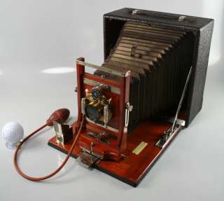 Wollensak Optical Antique Wood Box Camera 1901 5x7 4 Slides Orig 