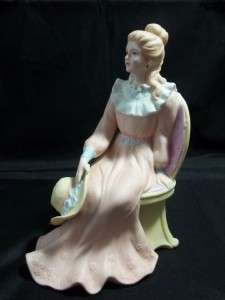 Homco Victorian Woman Lady Courtney Sitting Holding Hat Figurine No 
