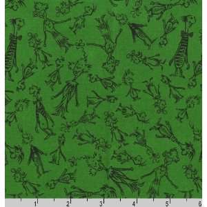 How the Grinch Stole Christmas Whos of Whoville Green Fabric Two Yards 