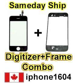 iPhone 3G Touch Screen Glass Digitizer +Mid Frame Bezel  