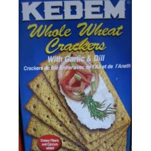 KEDEM WHOLE WHEAT CRACKER WITH GARLIC Grocery & Gourmet Food