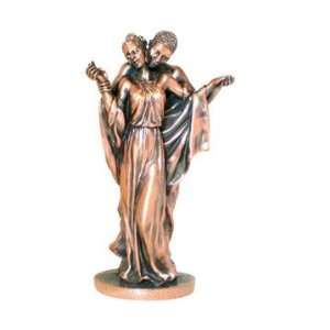  10 inch Copper Color African Embracing Couple Figurine 