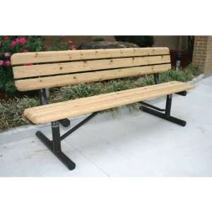   Standard Wood Slat Portable Park Bench, White Patio, Lawn & Garden