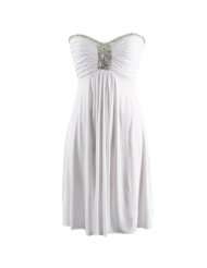 White Embellished Strapless Dress Beach Cover Up