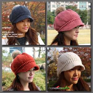 NEW Womens cute Skullcap Knit Crochet Winter Warm Beanie HAT CAP BALL