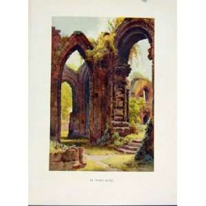  Chester C1920 Painting By Haslehust St Johns Ruins Art 